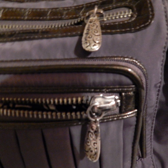 "BRIGHTON"  grey nylon hand bag. - Picture 3 of 5